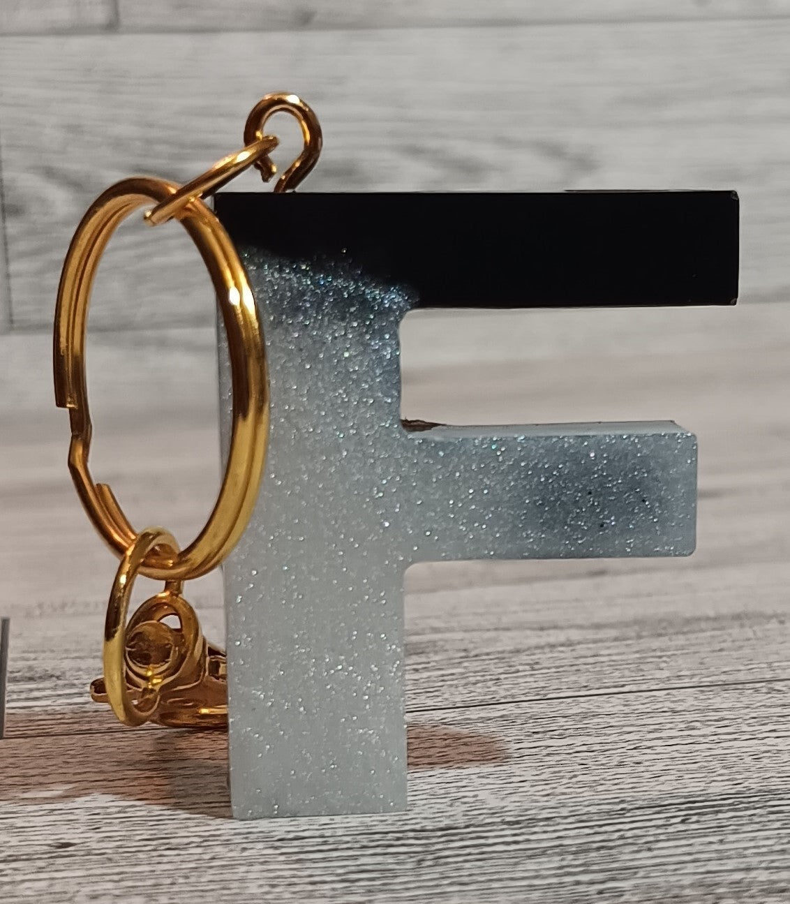 Black and White F Keychain