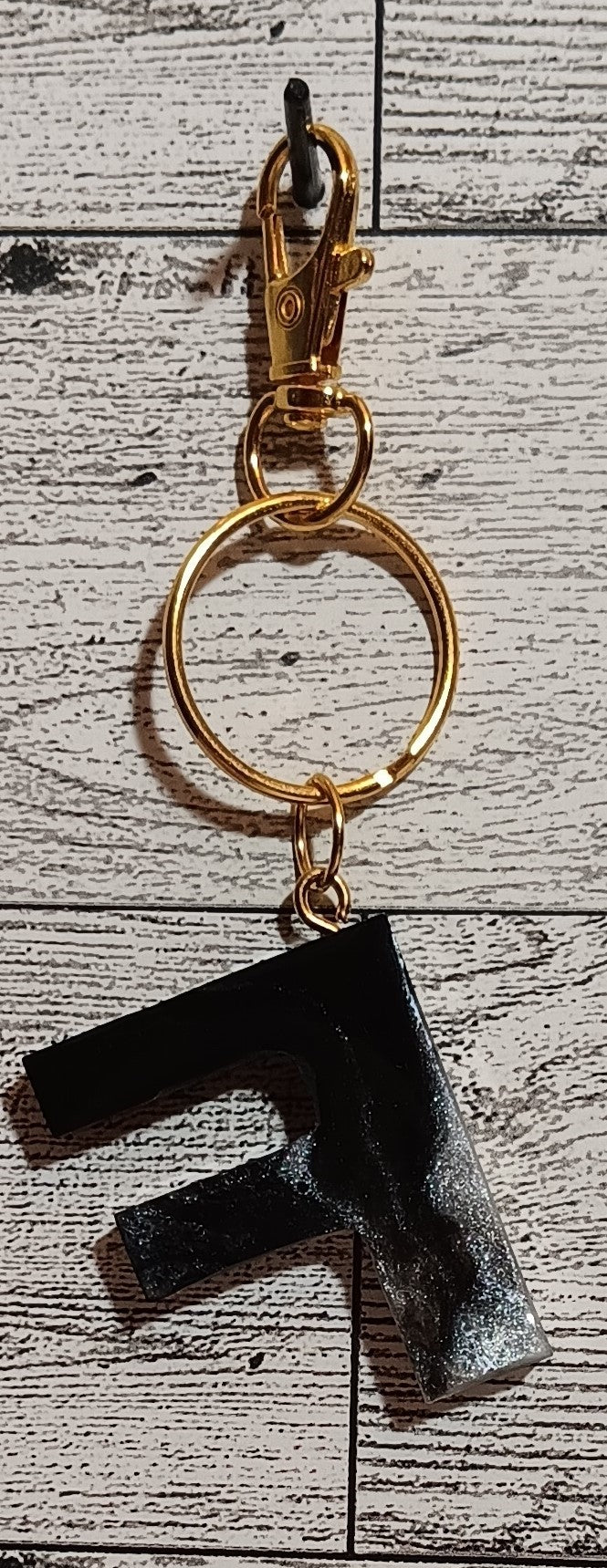 Black and White F Keychain