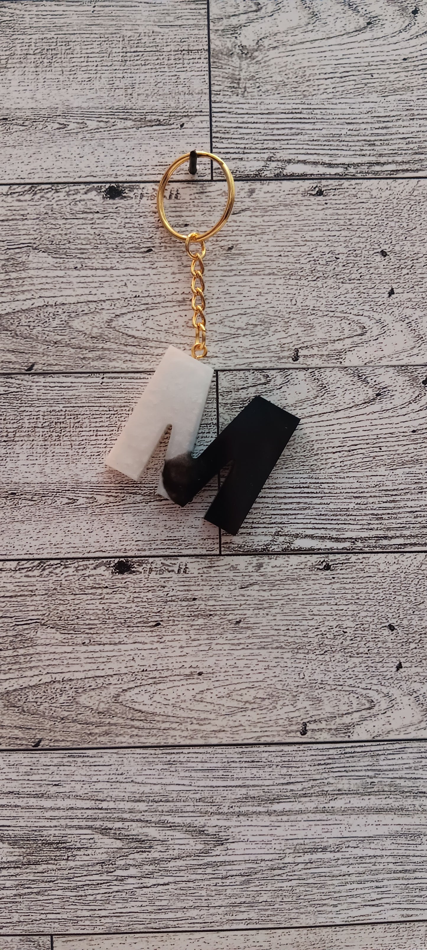 Black and White M Keychain