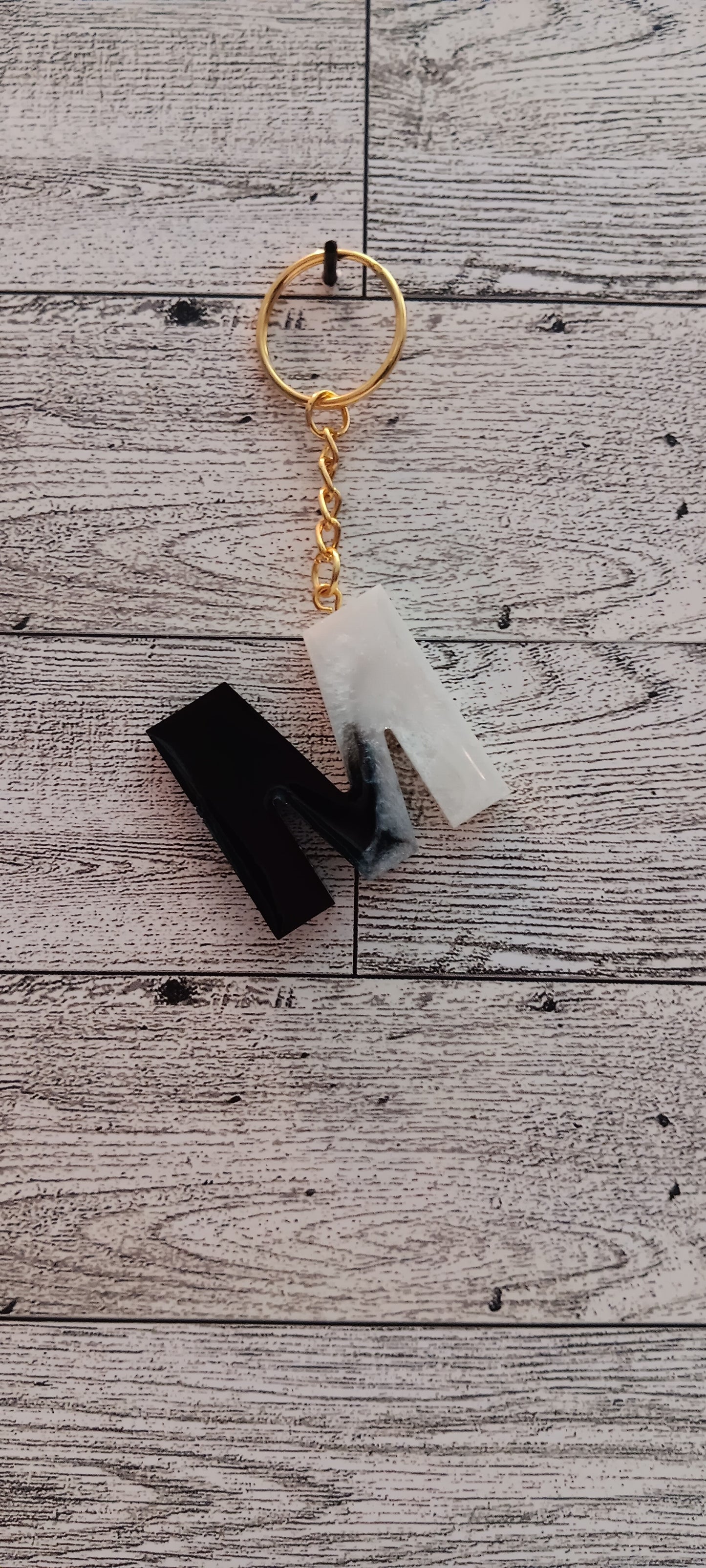 Black and White M Keychain