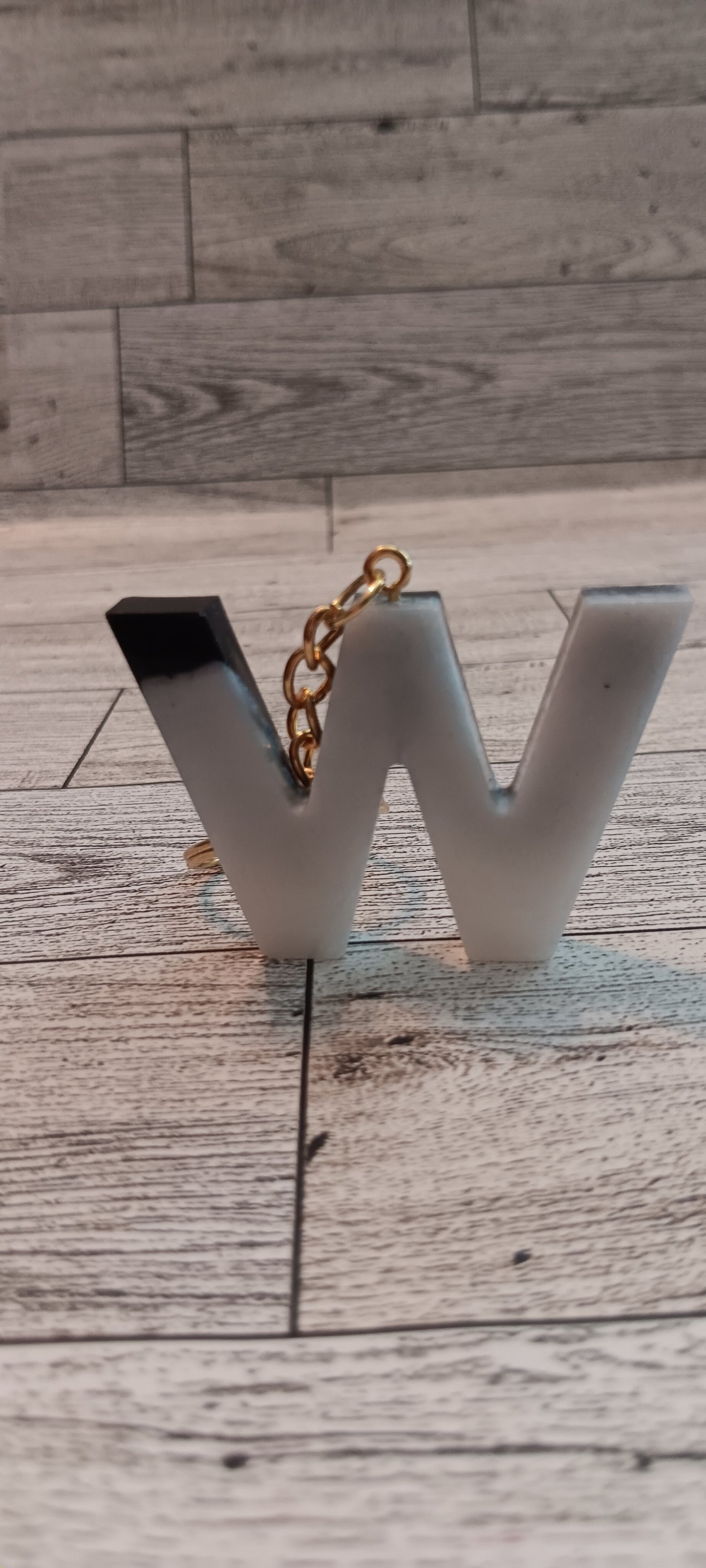 Black and White W Keychain