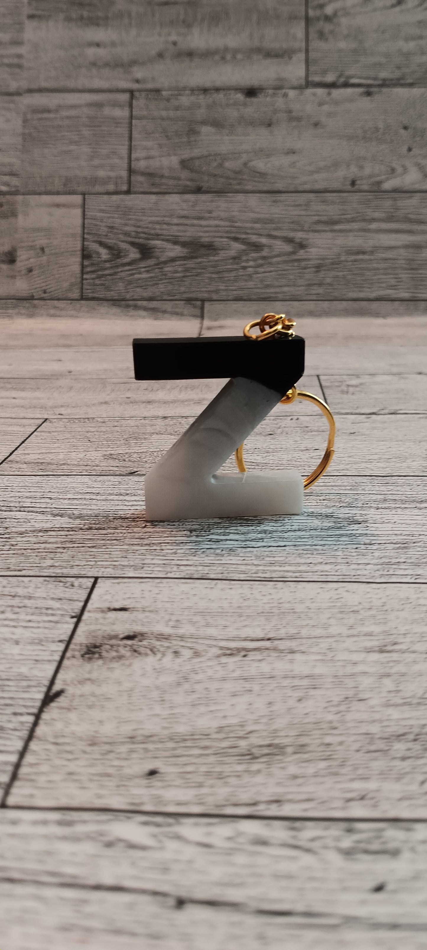 Black and White Z Keychain