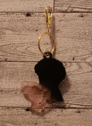 Mom and Daughter Black and Pink Keychain