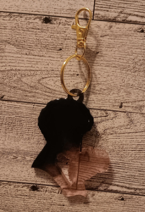 Mom and Daughter Black and Pink Keychain