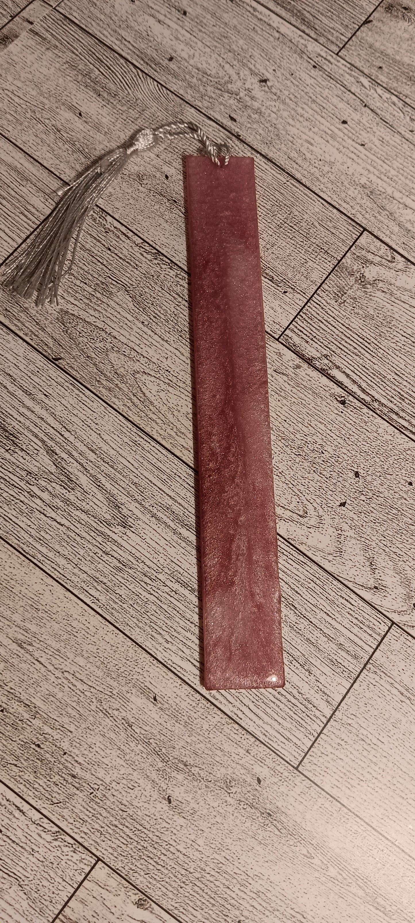 Pink Bookmark With Silver Tassel