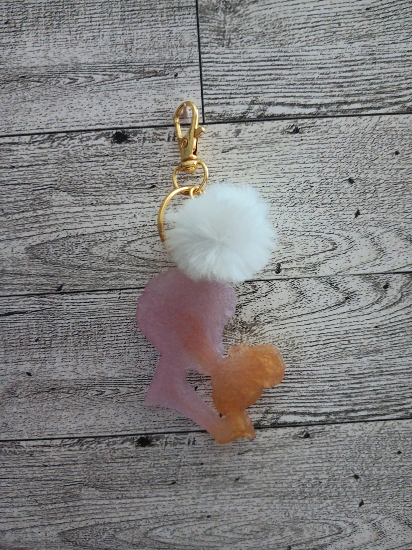Pink and Gold Mother and Daughter Keychain