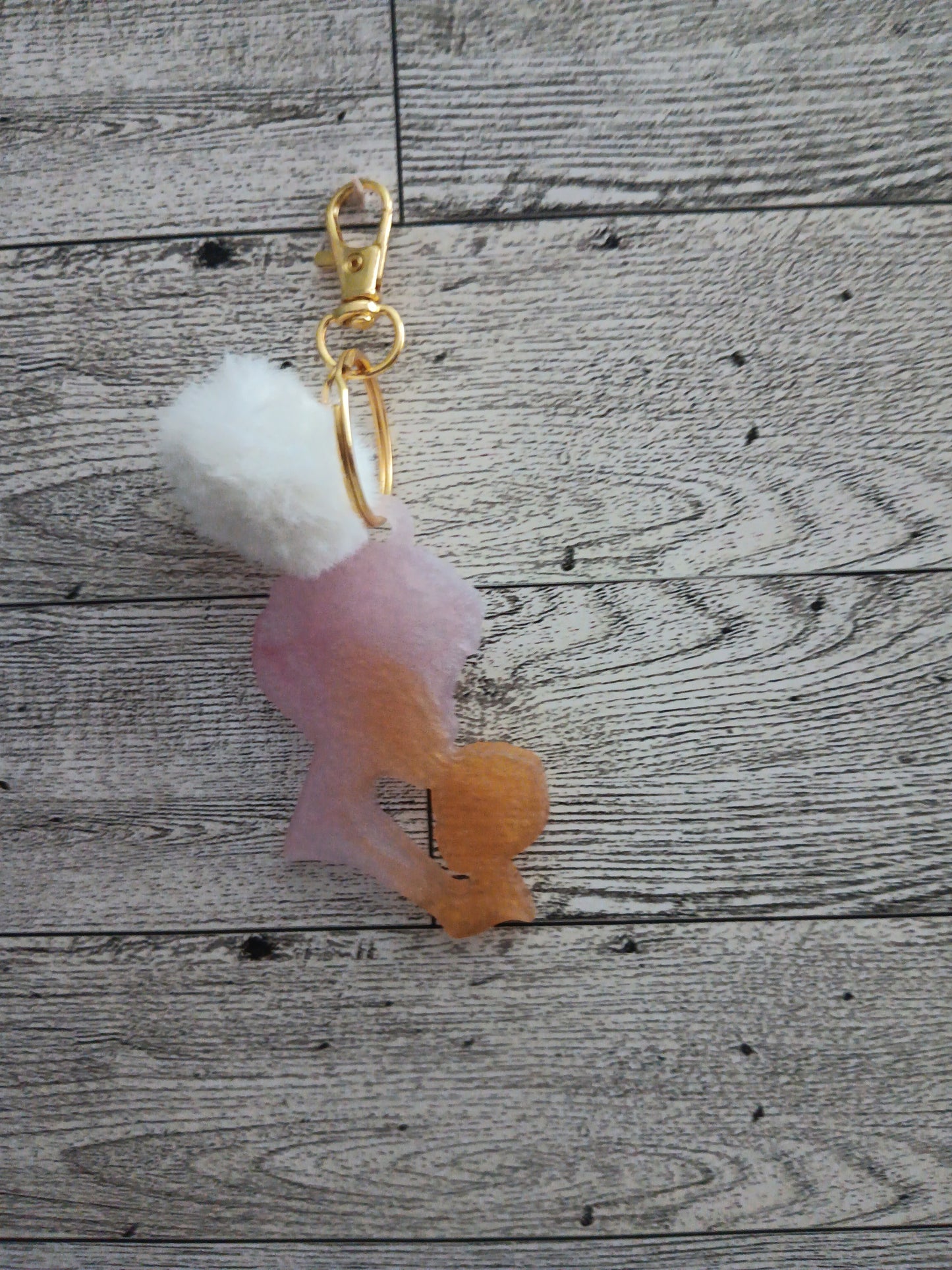 Pink and Gold Mother and Son Keychain