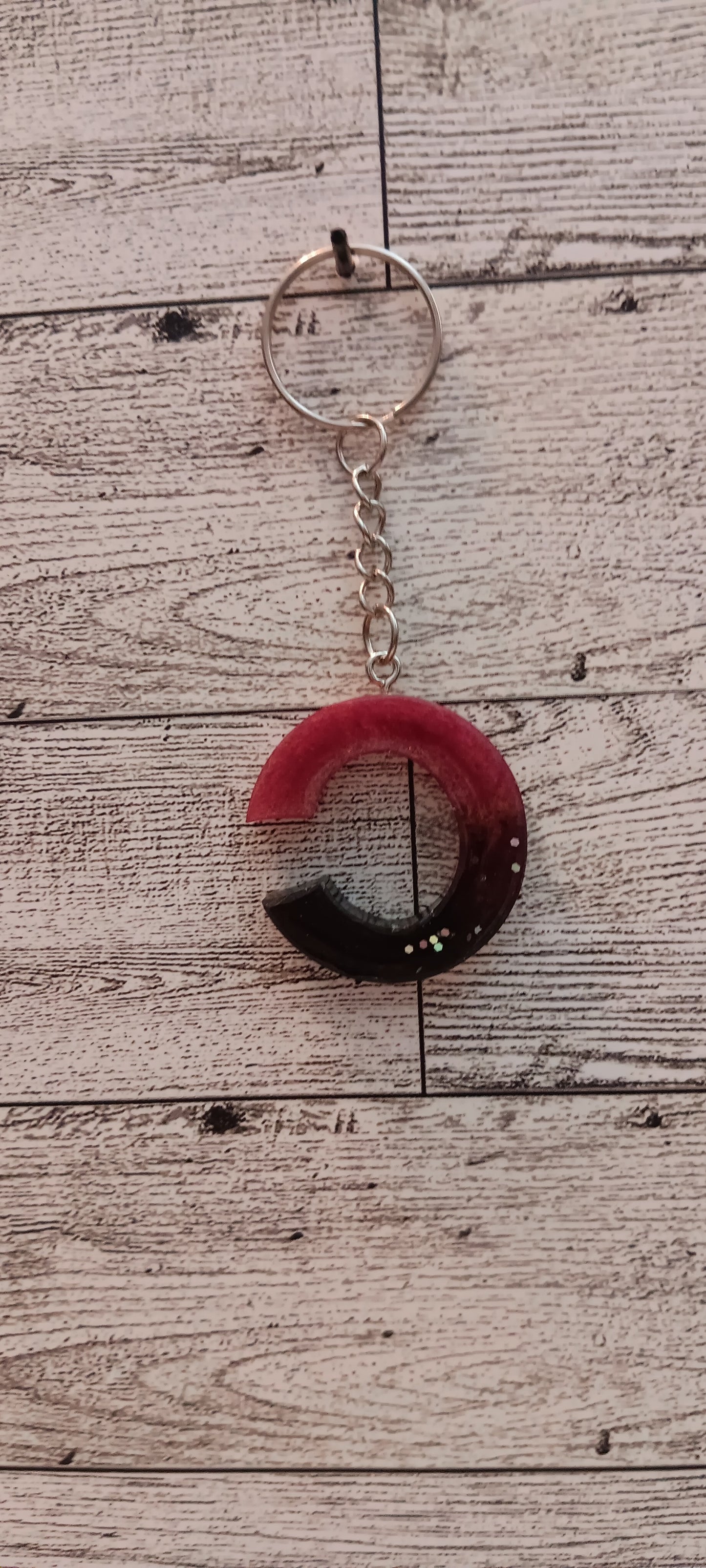 Rose Gold and Black C Keychain