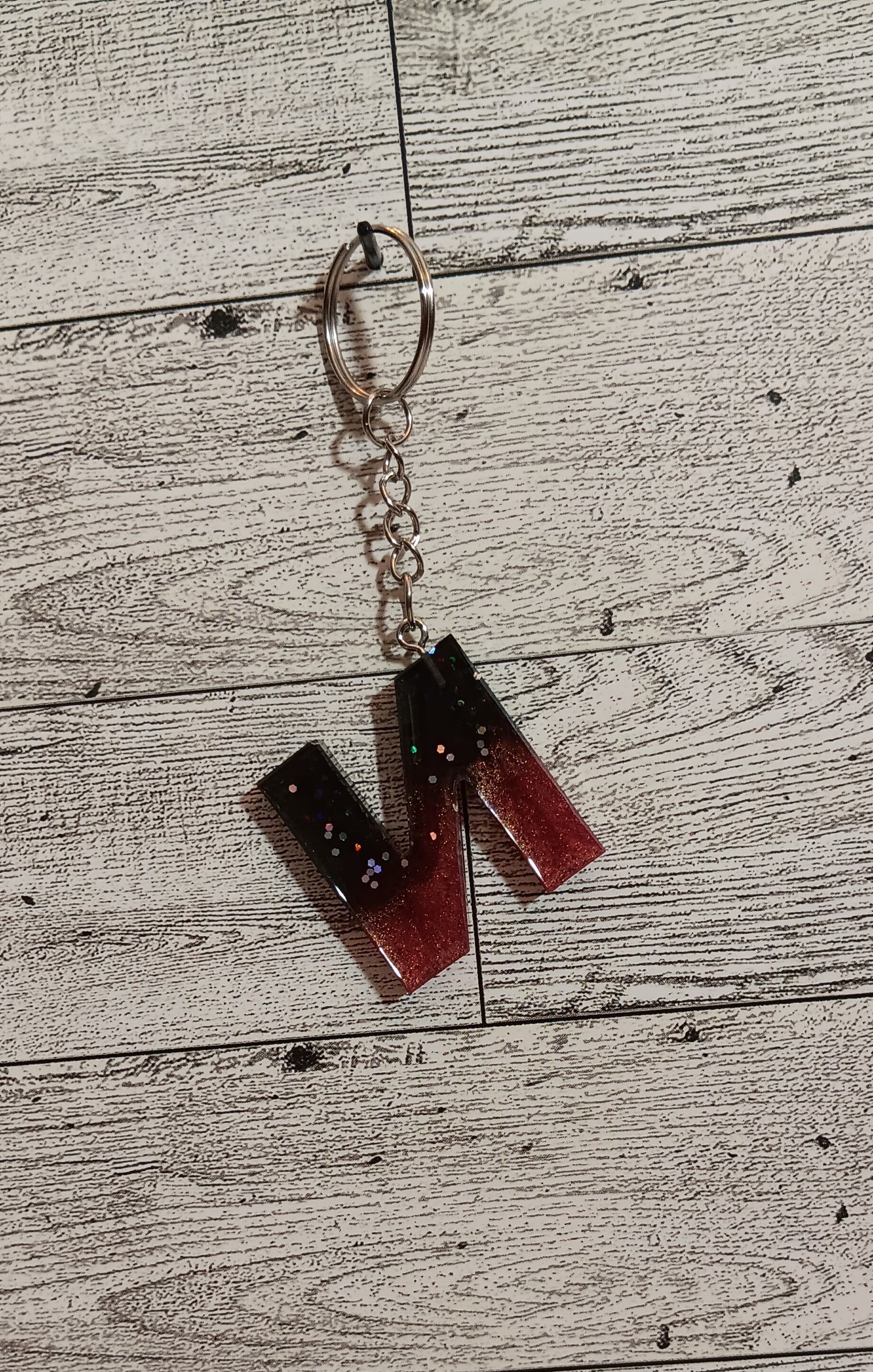 Rose Gold and Black N Keychain