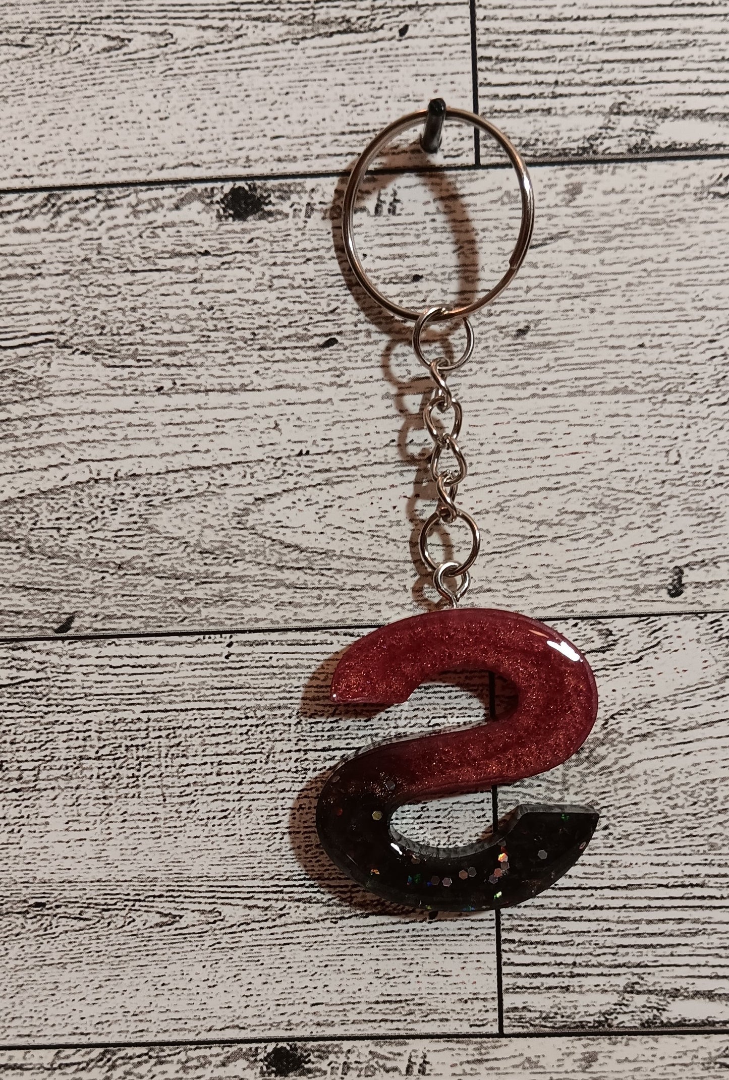 Rose Gold and Black S Keychain