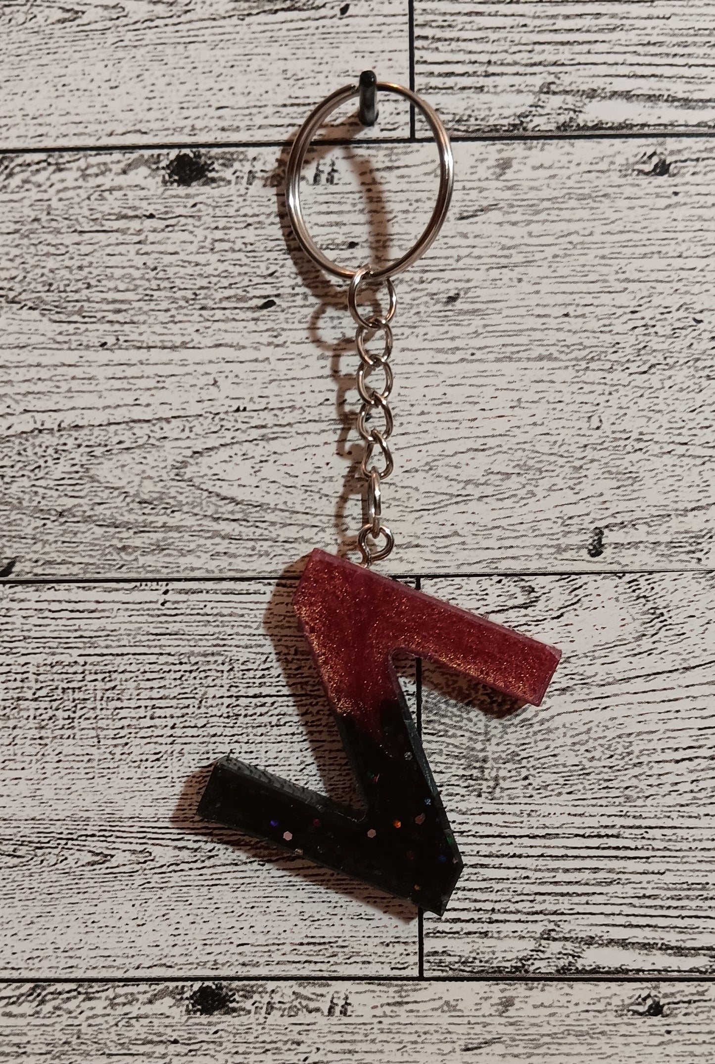 Rose Gold and Black Z Keychain