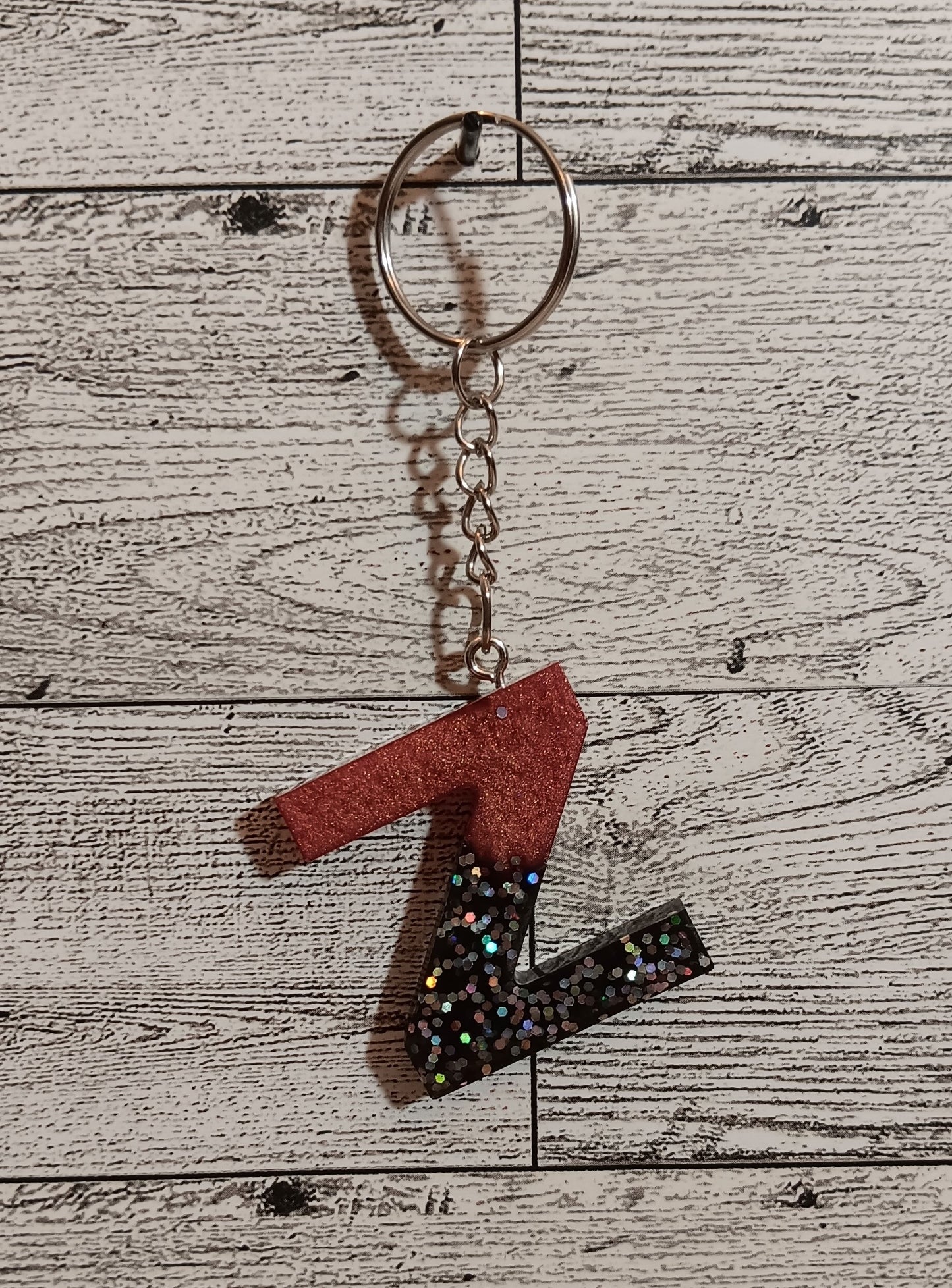 Rose Gold and Black Z Keychain