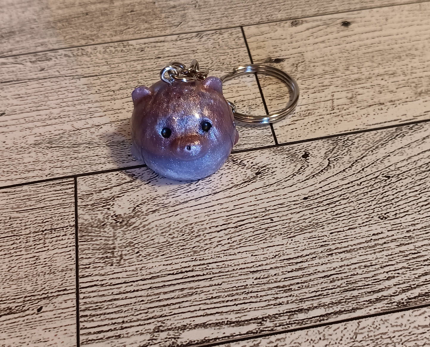 Silver and Gold Bear Keychain