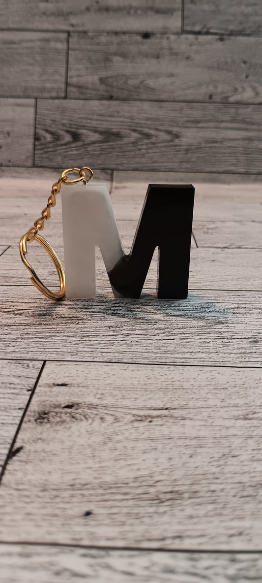 Black and White M Keychain