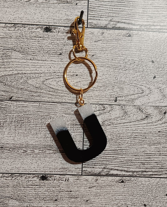 Black and White U Keychain