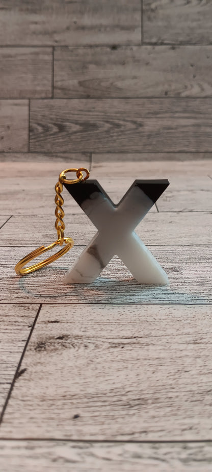 Black and White X Keychain