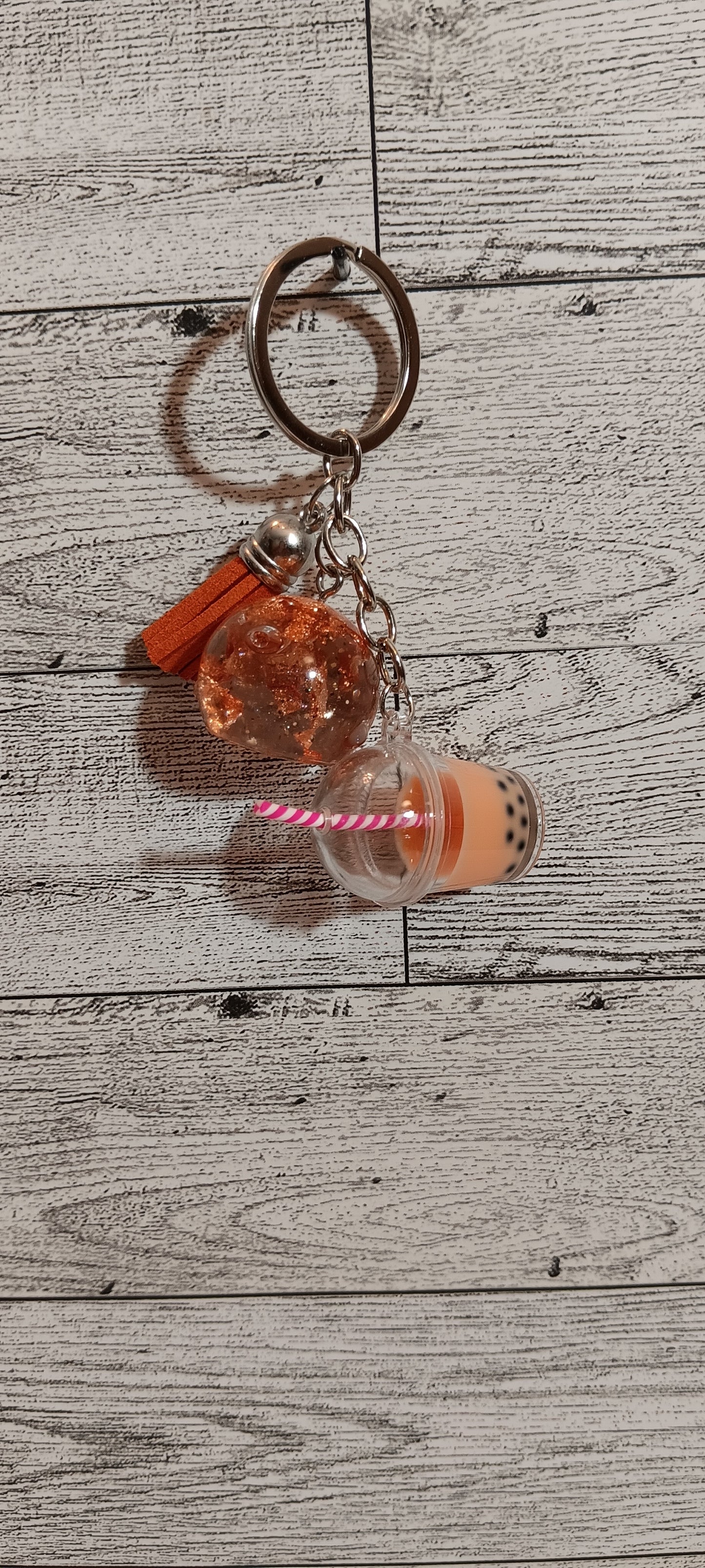 Clear Chick Glitter Keychain