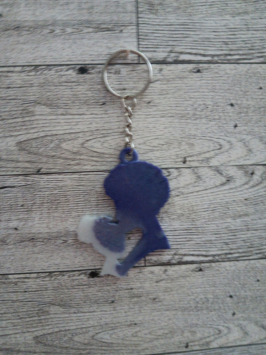 Purple and White Mother and Daughter Keychain