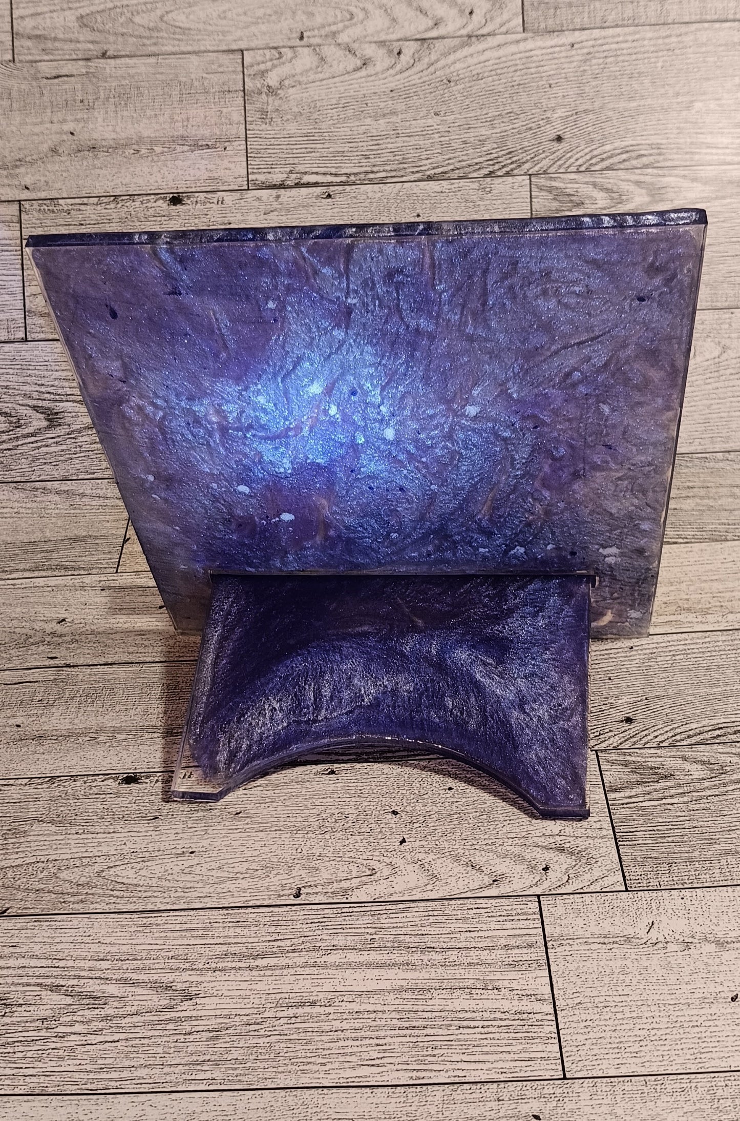 Purple and White Tablet Stand