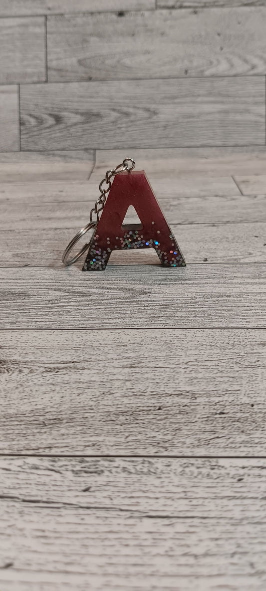 Rose Gold and Black A Keychain