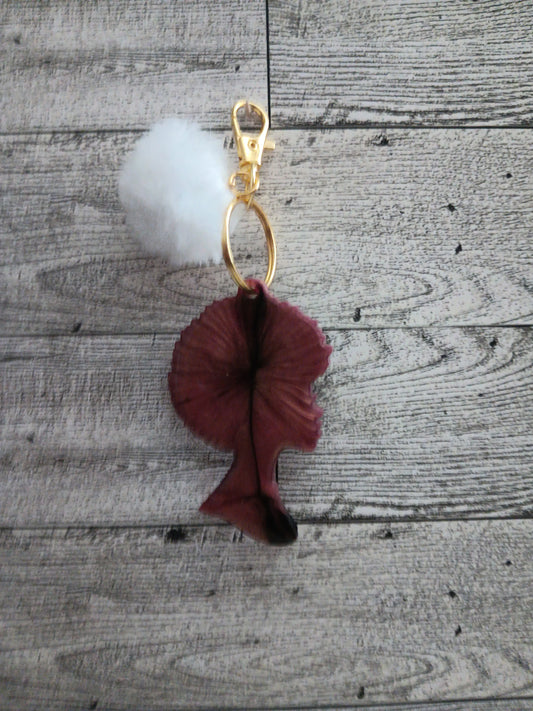 Rose Gold and Black Afro Woman Keychain
