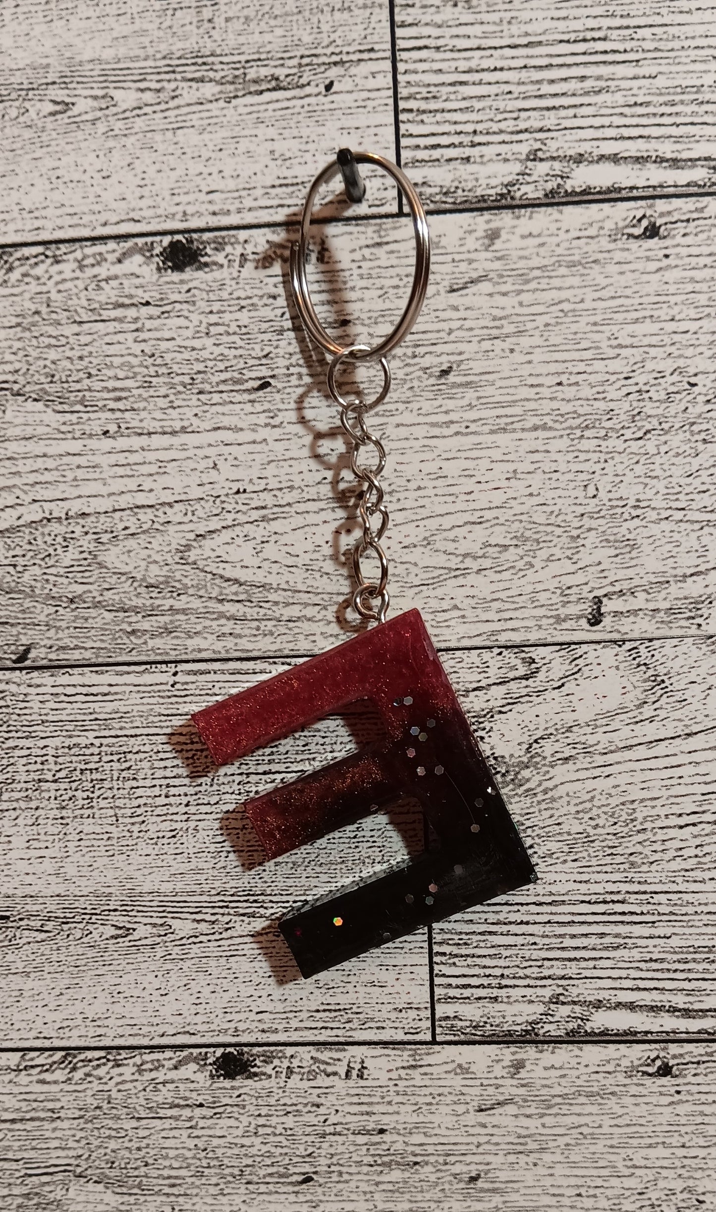 Rose Gold and Black E Keychain