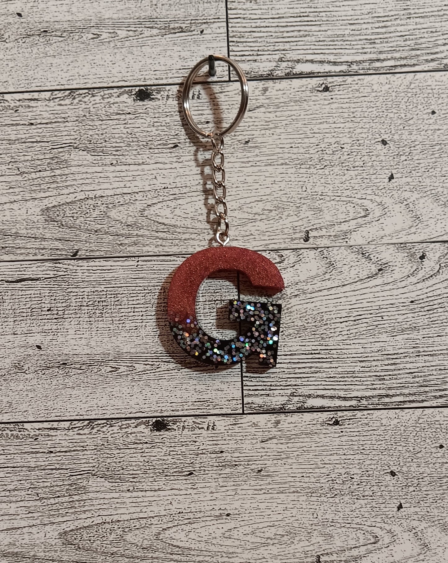 Rose Gold and Black G Keychain