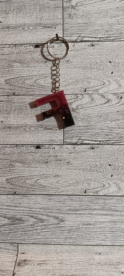 Rose Gold and Black F Keychain