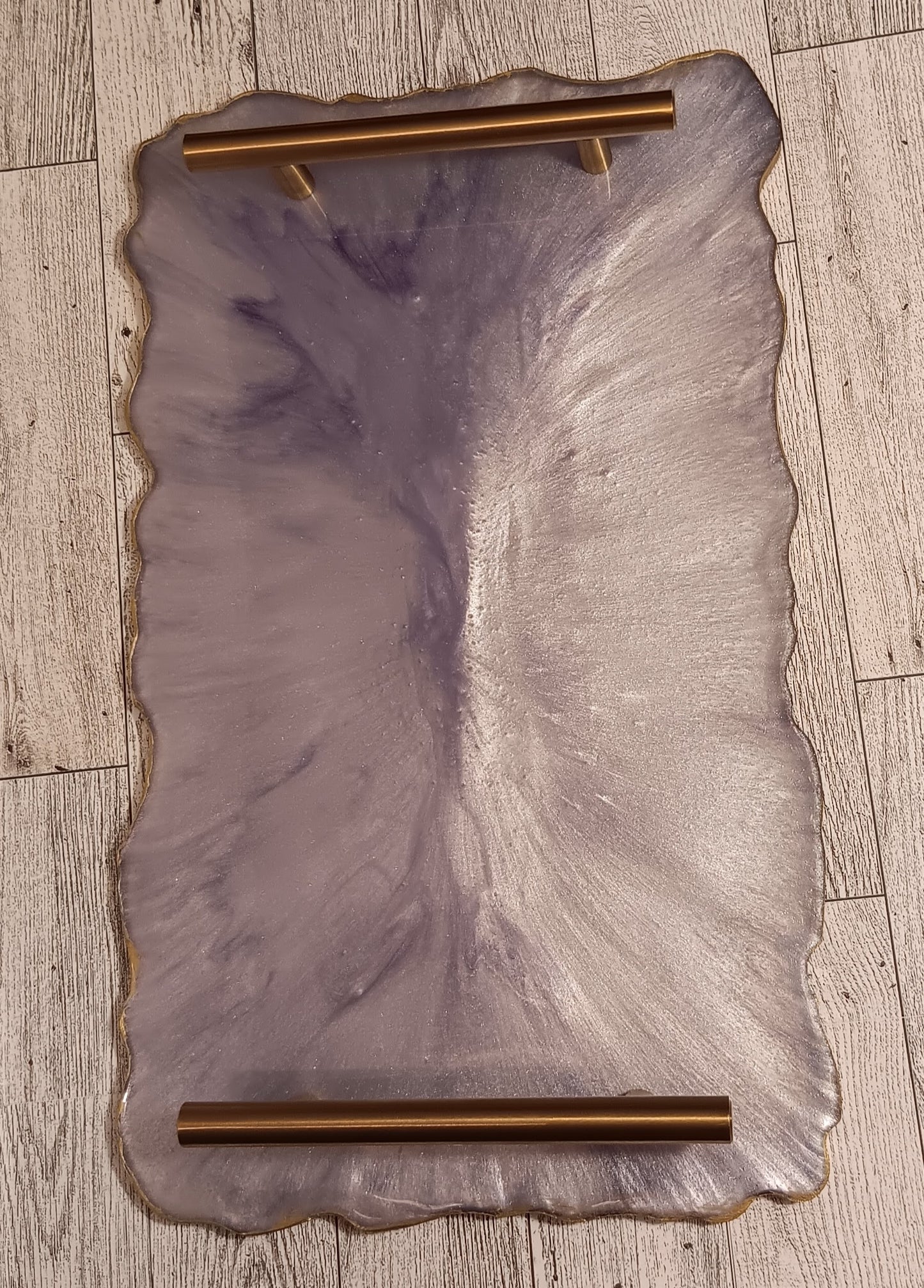 Silver and Purple Tray